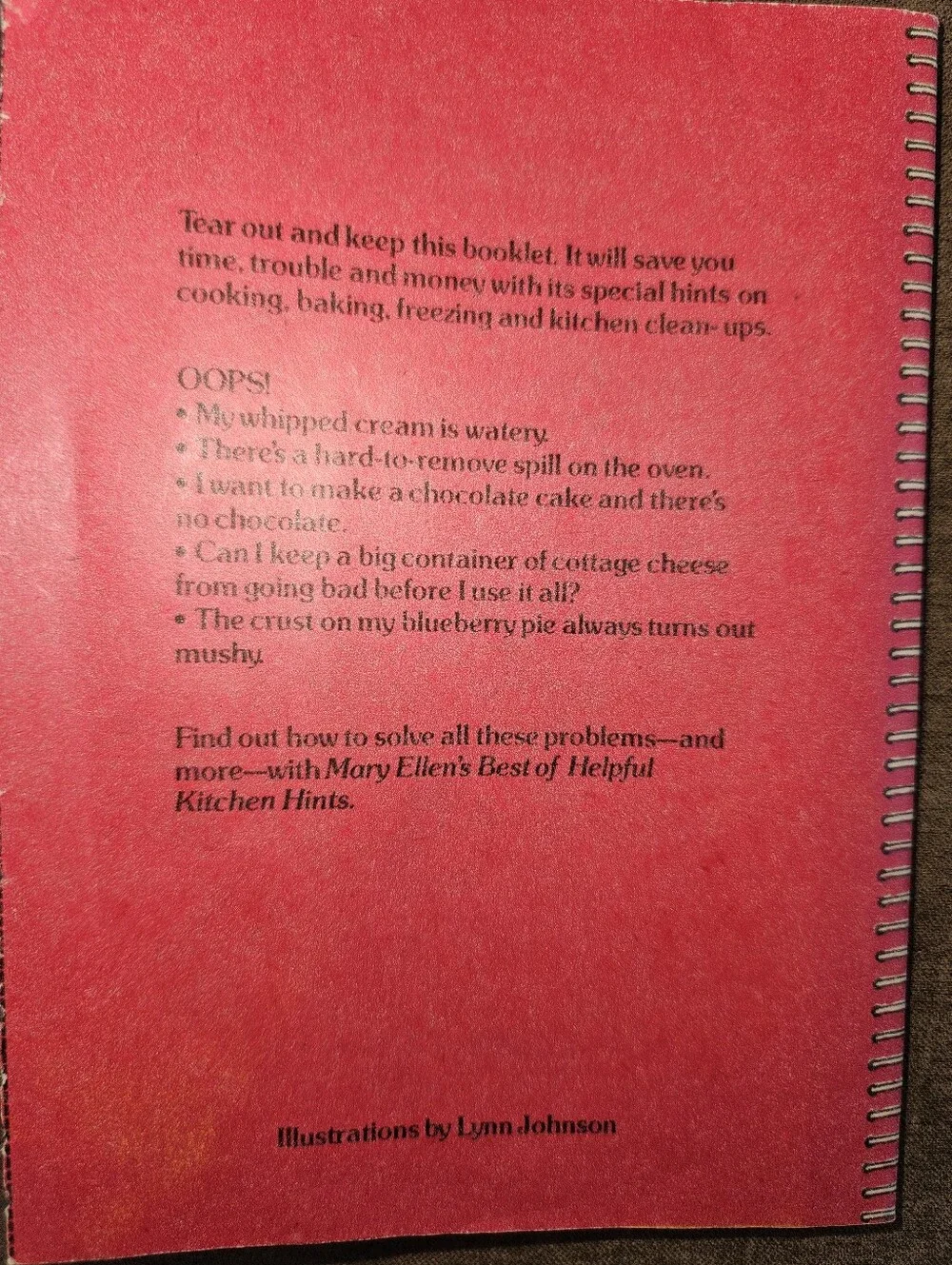Vintage Mary Ellen's Best Of Helpful Kitchen Hints